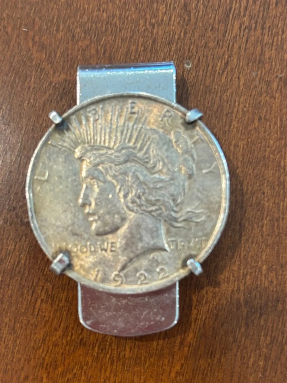 Vintage B.A. Ballou Sterling Silver Bezel US Peace Dollar Coin Clip